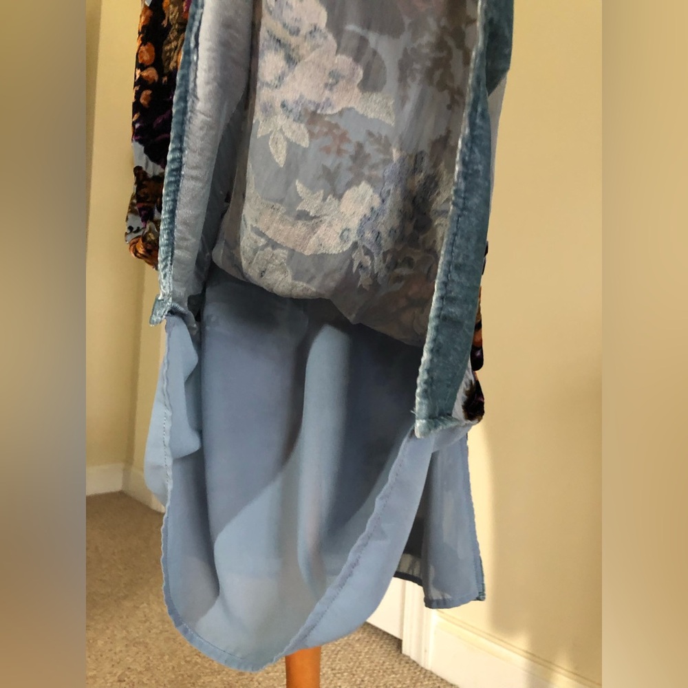 Anthropologie BHLDN Carlson Burnout Velvet Dress Blue size XS - Picture 9 of 16